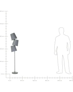 Store Beliani Lattiavalaisin 3 Polttimoa Metalli Harmaa Rio Grande