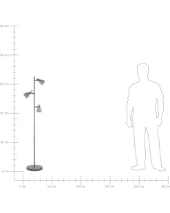 Fashion Beliani Lattiavalaisin 3 Polttimoa Betoni Vaaleanharmaa Mistago