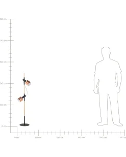 Valaisimet<Beliani Lattiavalaisin 2 Polttimoa Tammi Musta Owens