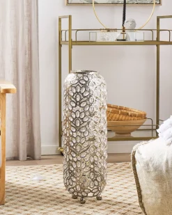 Valaisimet<Beliani Lattiavalaisin Metalli Hopea Volta