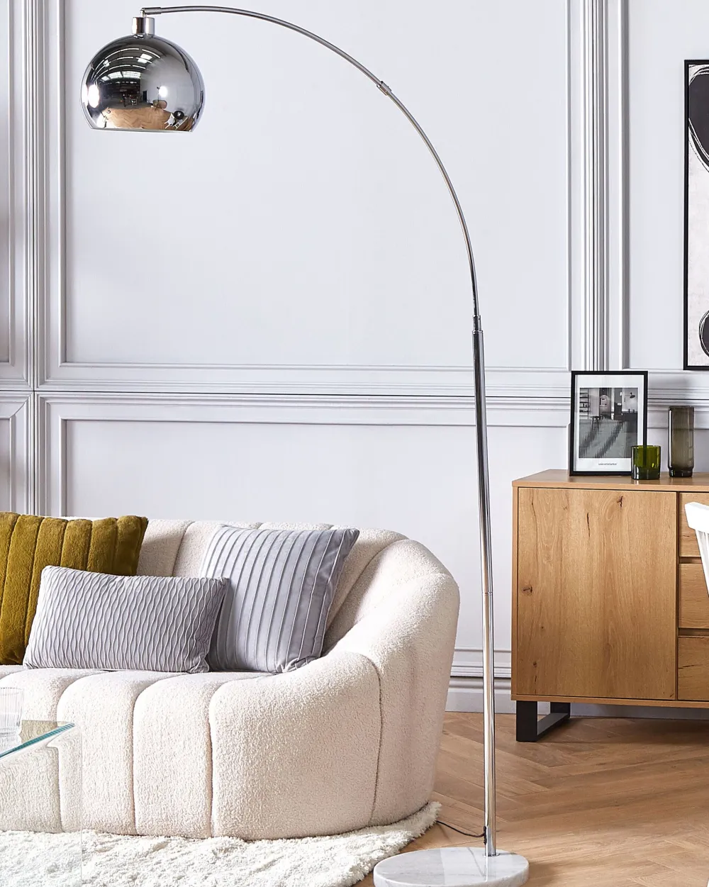 Shop Beliani Lattiavalaisin Metalli Hopea Paroo