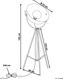 Discount Beliani Lattiavalaisin Metalli Musta/Kulta Thames Ii