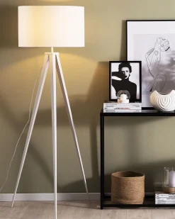 Valaisimet<Beliani Lattiavalaisin Metalli Valkoinen Stiletto