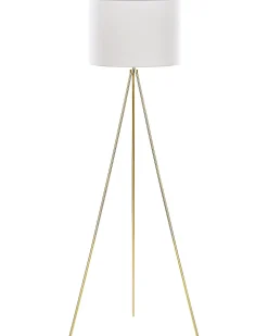 Valaisimet<Beliani Lattiavalaisin Metalli Valkoinen/Kulta Vistula