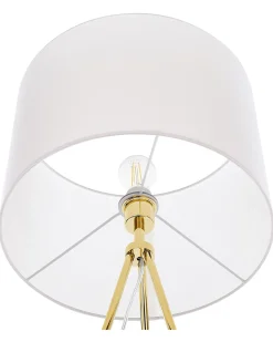 Valaisimet<Beliani Lattiavalaisin Metalli Valkoinen/Kulta Vistula