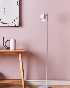 Valaisimet<Beliani Lattiavalaisin Metalli Valkoinen Corbones