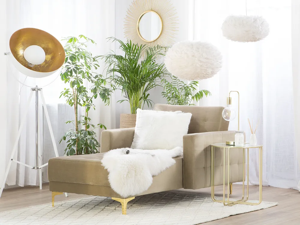 Shop Beliani Lattiavalaisin Metalli Valkoinen/Kulta Thames Ii