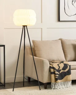 Fashion Beliani Lattiavalaisin Paperi/Metalli Valkoinen/Musta Hunter