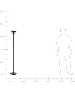 Outlet Beliani Lattiavalaisin Rauta Musta/Hopea Talparo