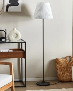 Valaisimet<Beliani Lattiavalaisin Rauta Valkoinen/Musta Torysa