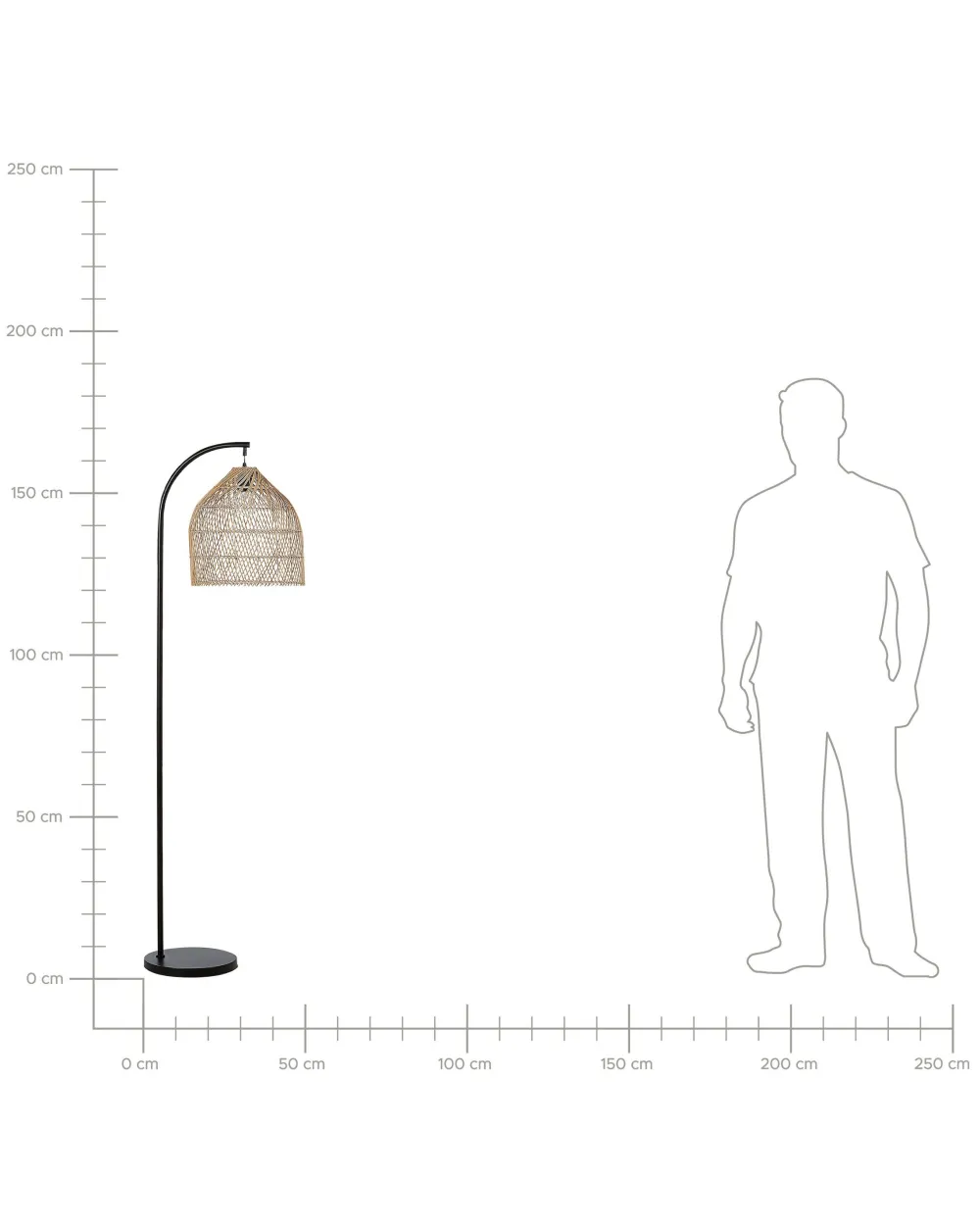 Fashion Beliani Lattiavalaisin Rottinki Luonnonvari/Musta Bernica