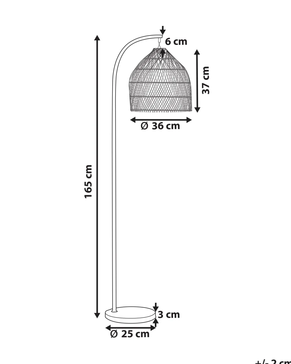 Fashion Beliani Lattiavalaisin Rottinki Luonnonvari/Musta Bernica
