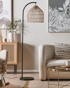 Fashion Beliani Lattiavalaisin Rottinki Luonnonvari/Musta Bernica