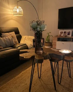 Valaisimet<Beliani Lattiavalaisin Rottinki Luonnonvari/Musta Guaviare