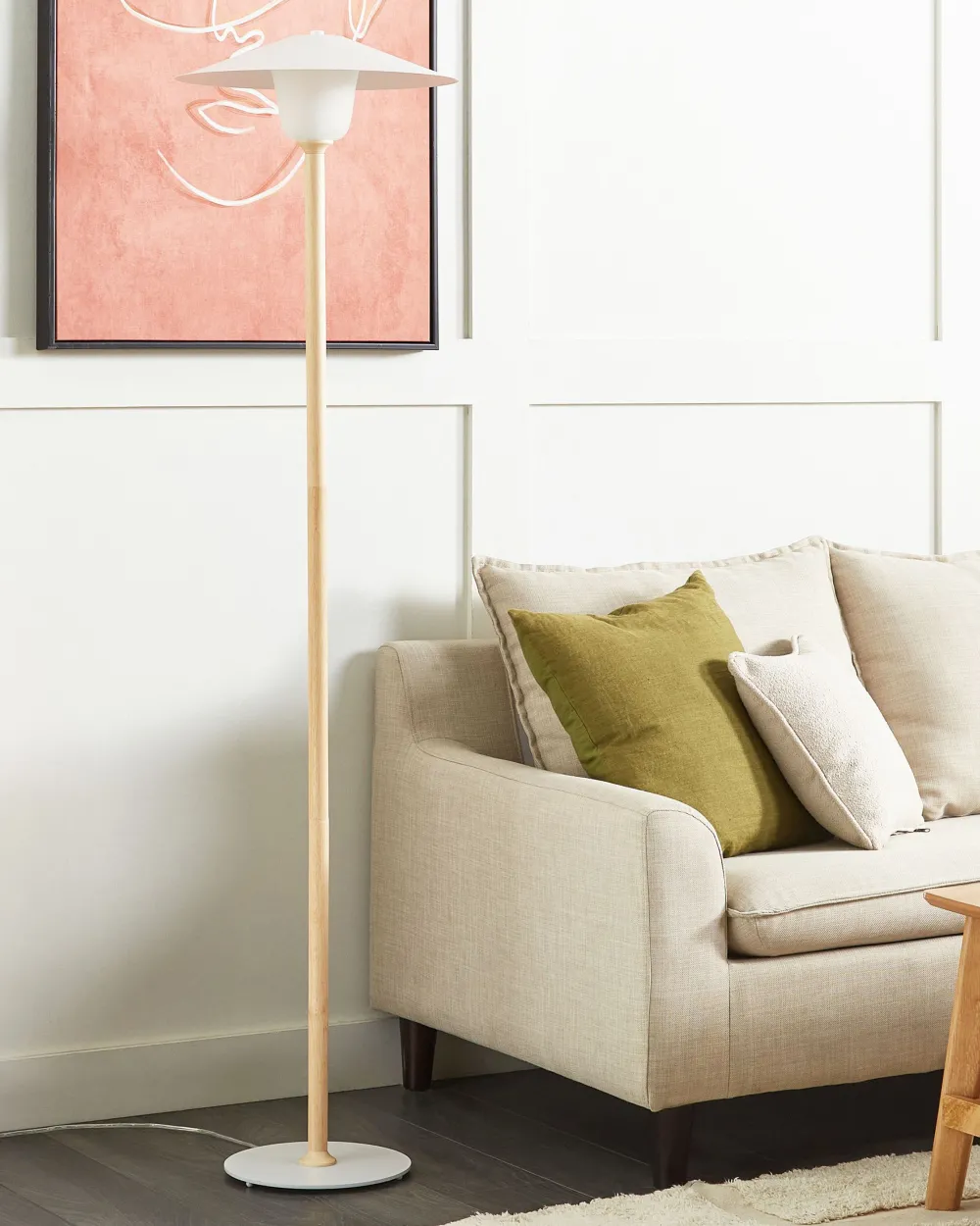 New Beliani Lattiavalaisin Tammi Valkoinen Moppy