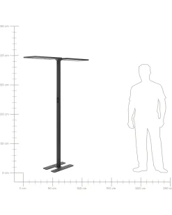 Valaisimet<Beliani Led-Lattiavalaisin Alumiini Musta Sculptor