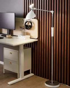 Valaisimet<Beliani Led-Lattiavalaisin Valkoinen Andromeda