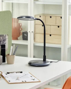 Valaisimet<Beliani Led-Poytavalaisin Hopea/Musta Columba