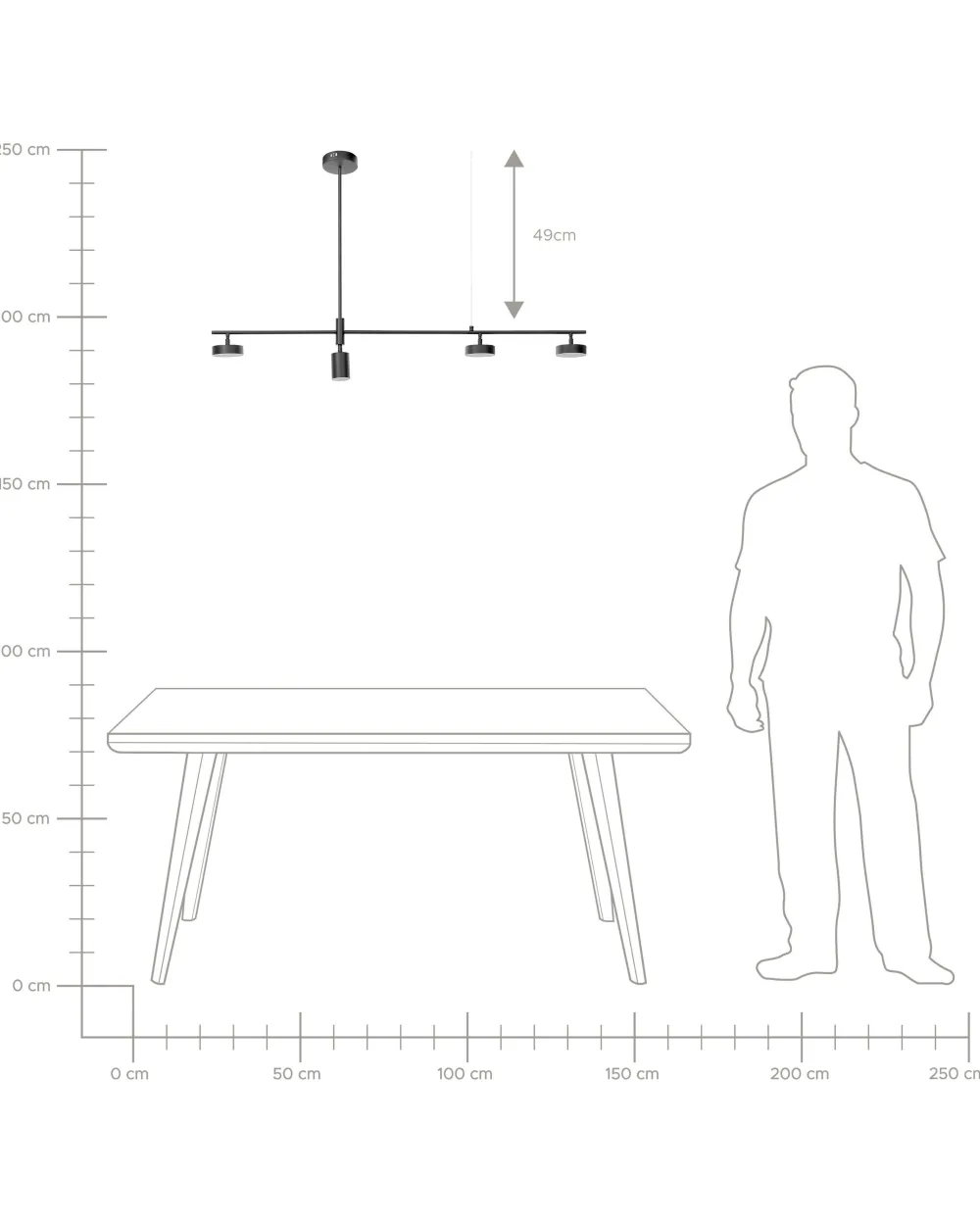 Best Sale Beliani Led-Riippuvalaisin 4 Polttimoa Alumiini Musta Foyle