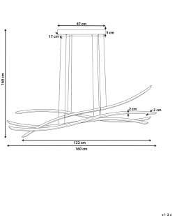 Store Beliani Led-Riippuvalaisin 4 Polttimoa Teras Musta Calao