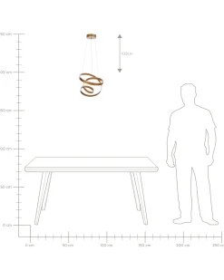 Valaisimet<Beliani Led-Riippuvalaisin Alumiini Kulta Wanli