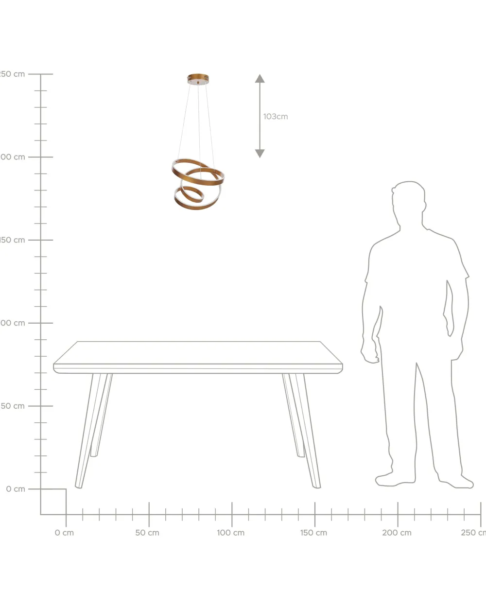 Valaisimet<Beliani Led-Riippuvalaisin Alumiini Kulta Wanli