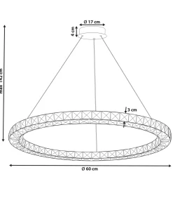 Fashion Beliani Led-Riippuvalaisin Kristalli Hopea Magat