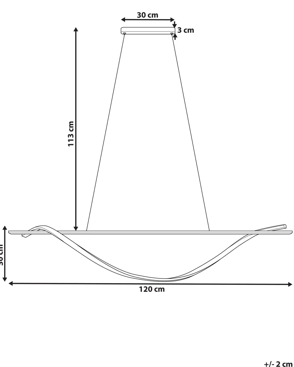 Fashion Beliani Led-Riippuvalaisin Rauta Musta Bodri