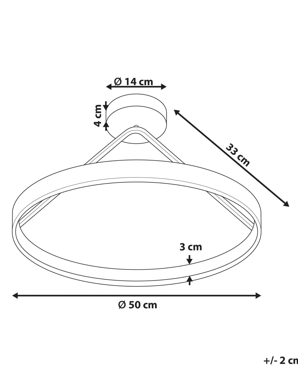 Shop Beliani Led-Riippuvalaisin Teras Musta Agno