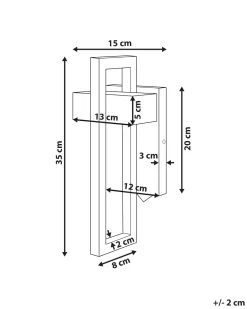 Store Beliani Led-Ulkoseinavalaisin Musta Kelty