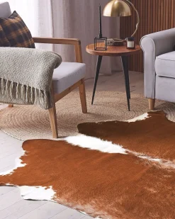 Matot<Beliani Lehmantalja Valkoruskea 3-4 M² Nasqu