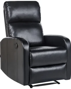 Best Beliani Lepotuoli Keinonahkainen Led-Valoilla Ja Usb-Portilla Musta Virrat