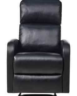 Best Beliani Lepotuoli Keinonahkainen Led-Valoilla Ja Usb-Portilla Musta Virrat