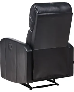 Best Beliani Lepotuoli Keinonahkainen Led-Valoilla Ja Usb-Portilla Musta Virrat