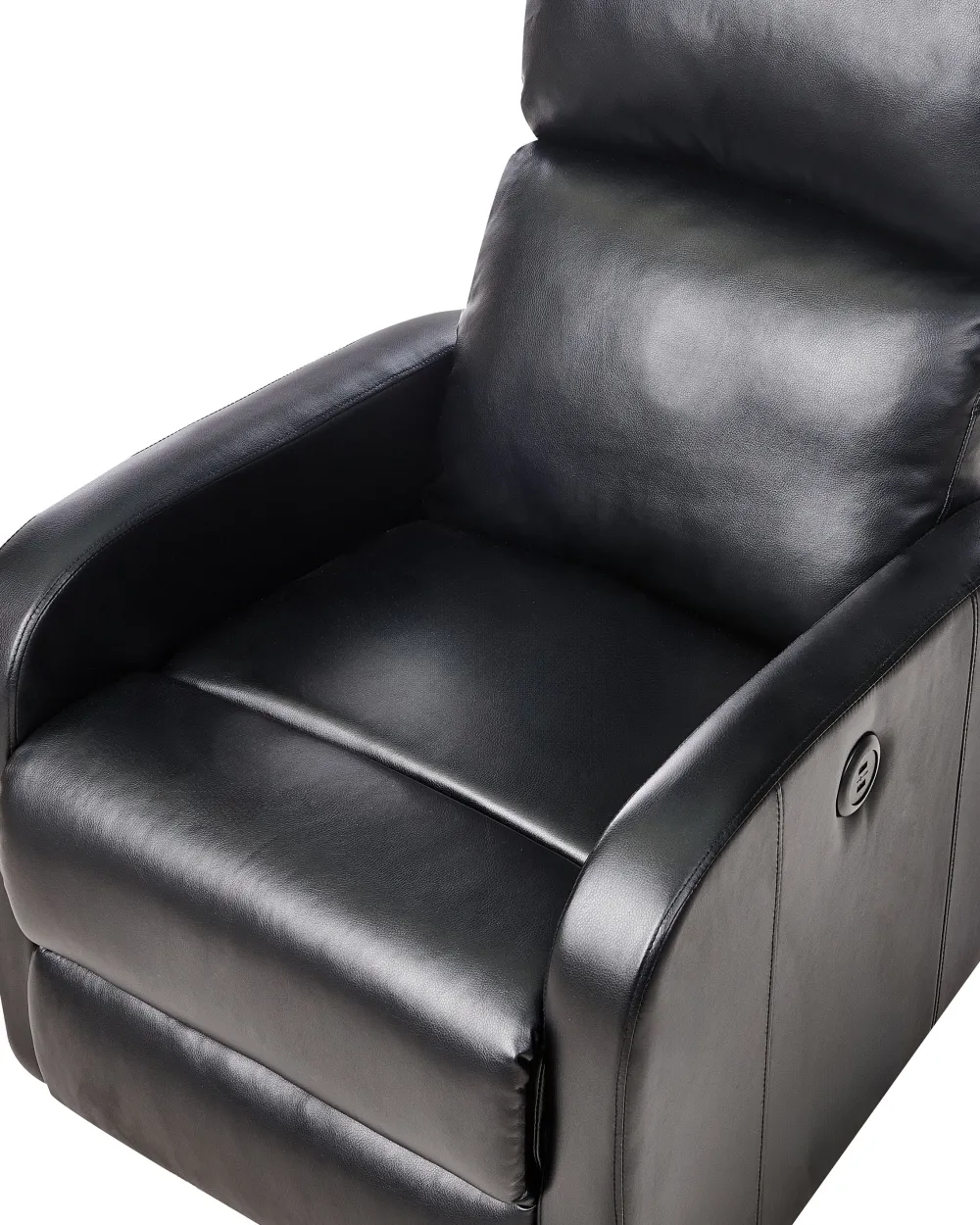 Best Beliani Lepotuoli Keinonahkainen Led-Valoilla Ja Usb-Portilla Musta Virrat