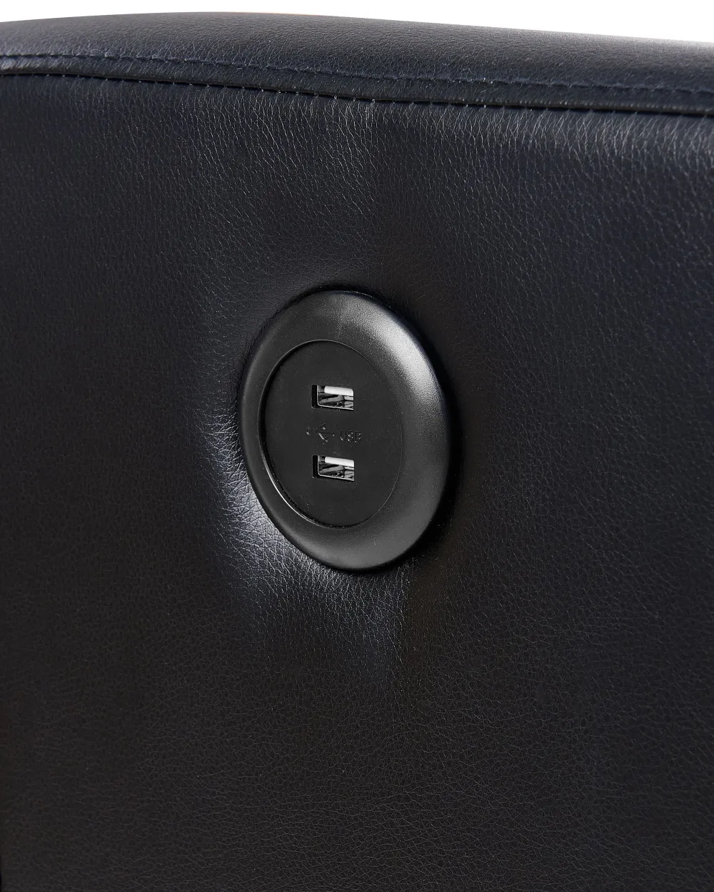 Best Beliani Lepotuoli Keinonahkainen Led-Valoilla Ja Usb-Portilla Musta Virrat