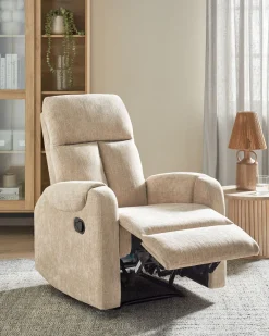 Nojatuolit<Beliani Lepotuoli Led-Valoilla Ja Usb-Portilla Beige Somero