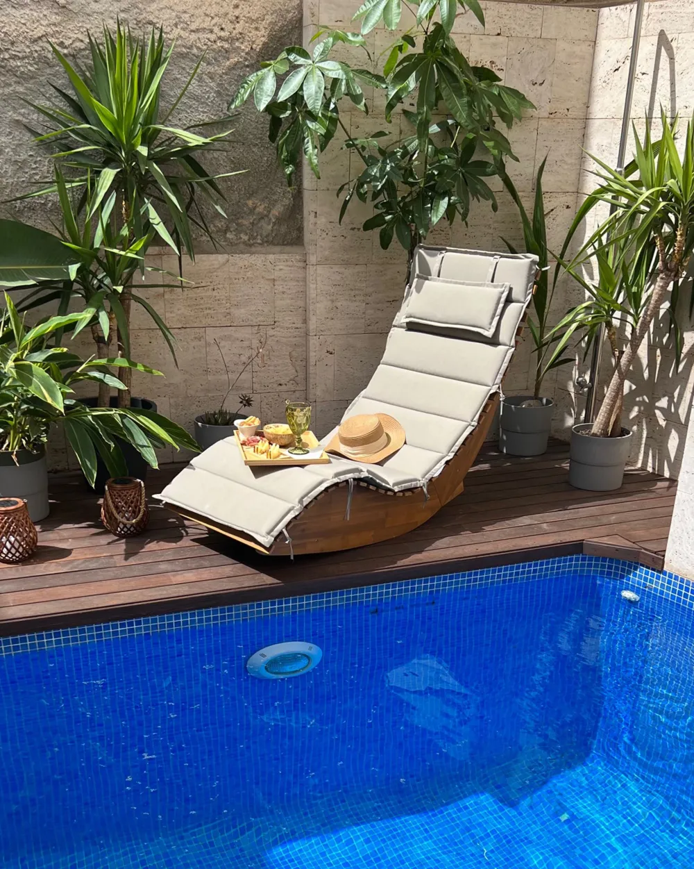 Ulkokalusteet<Beliani Lepotuoli Ruskeanharmaalla Pehmusteella Brescia