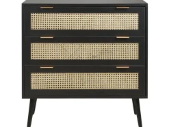 Säilytys<Beliani Lipasto 3 Laatikkoa Musta Opoco