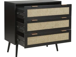 Säilytys<Beliani Lipasto 3 Laatikkoa Musta Opoco