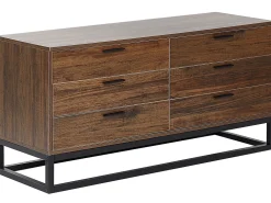 New Beliani Lipasto 6 Laatikkoa Tumma Puu Delta