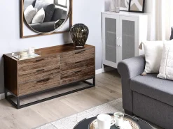 New Beliani Lipasto 6 Laatikkoa Tumma Puu Delta