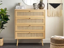 Clearance Beliani Lipasto 4 Laatikkoa Vaalea Puu Perote