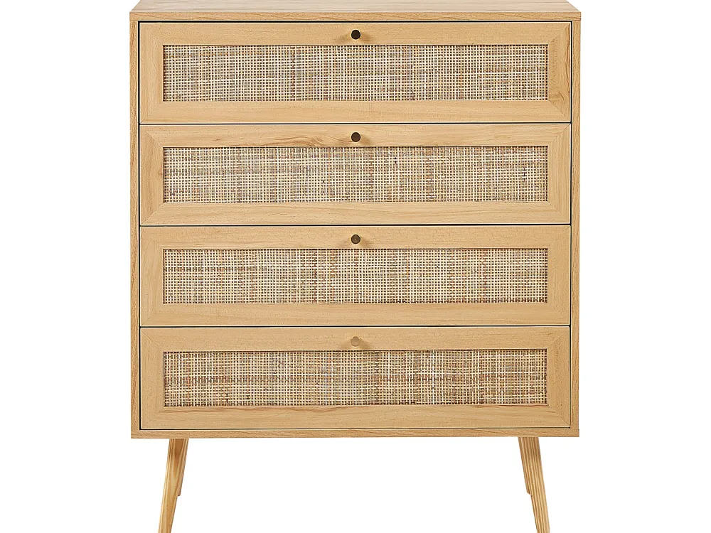 Clearance Beliani Lipasto 4 Laatikkoa Vaalea Puu Perote