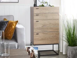 Säilytys<Beliani Lipasto 4 Laatikkoa Vaalea Puu Acra