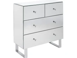 Clearance Beliani Lipasto Peililasi 4 Laatikkoa Hopea Nesle