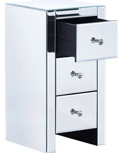 Säilytys<Beliani Lipasto Peililasi 3 Laatikkoa Hopea Lorris