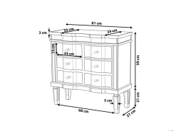 Sale Beliani Lipasto Peililasi 6 Laatikkoa Hopea Mozela