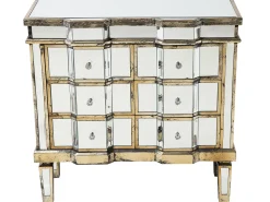 Sale Beliani Lipasto Peililasi 6 Laatikkoa Hopea Mozela