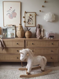 Säilytys<Beliani Lipasto Rottinki 3 Laatikkoa Vaalea Puu Ponca